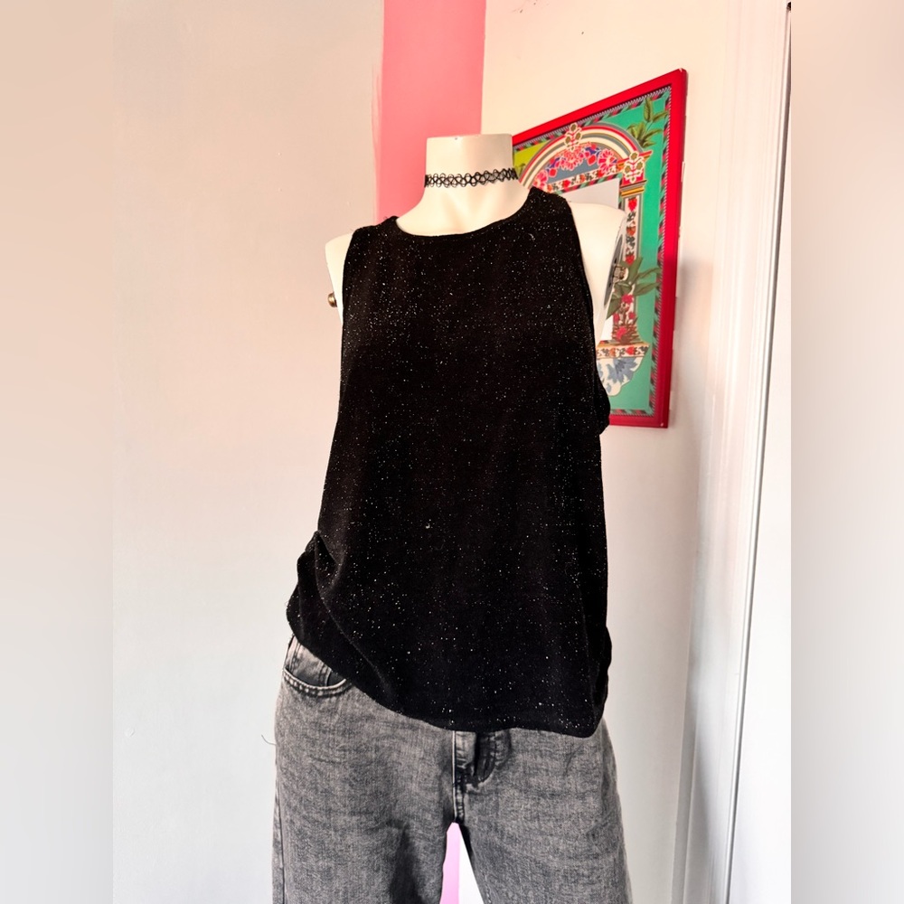 Black Sparkly Sleeveless Top